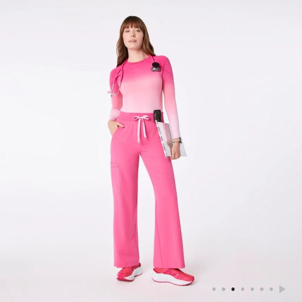 FIGS F*ING PINK ISABEL WIDE LEG SCRUB PANTS